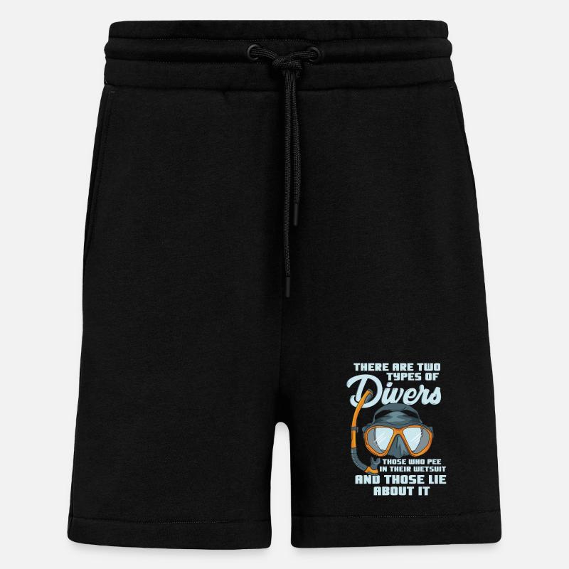 Plongée Sous-marine Cadeau - Short bio décontracté fabriqué en UE - SOLID BLACK