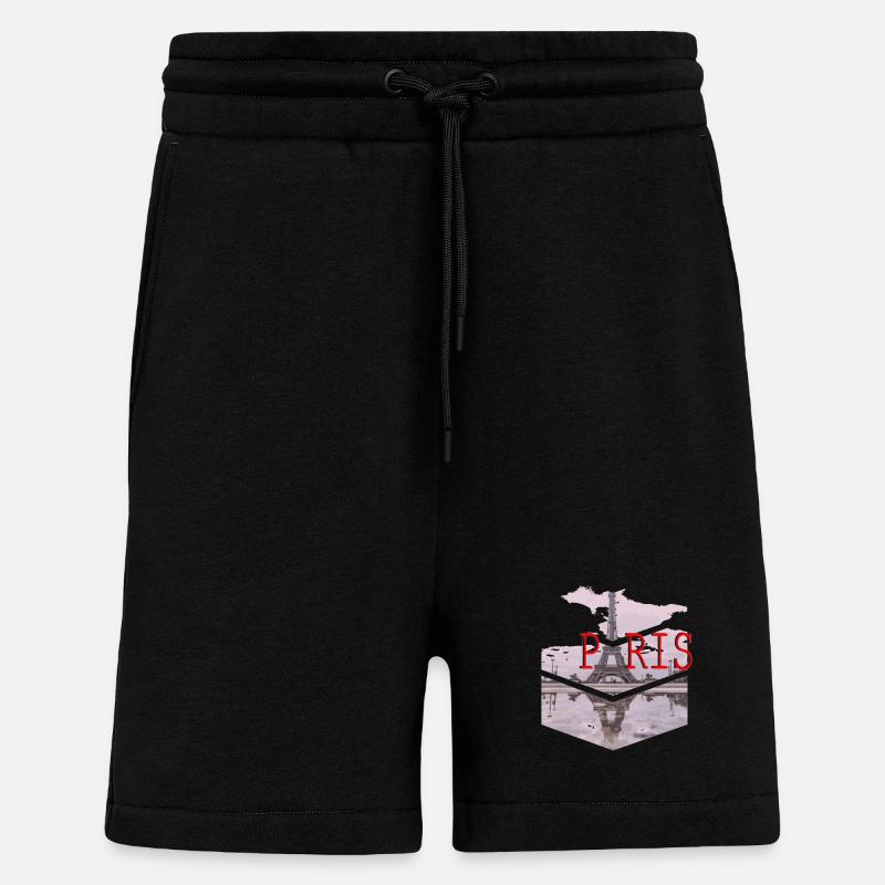 Paris Skyline Eiffelturm Silhouette - Shorts - made by SPREAD - SOLID BLACK