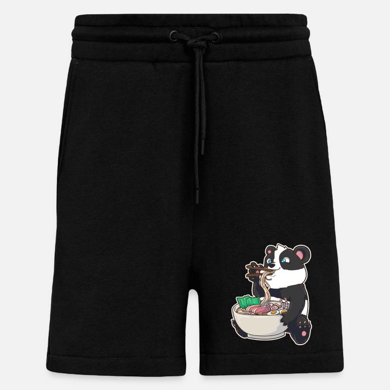 Ramen Panda - Short bio décontracté fabriqué en UE - SOLID BLACK