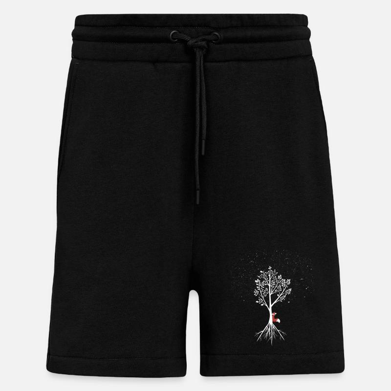 Weide mit Fuchs und Wurzeln - Shorts - made by SPREAD - SOLID BLACK