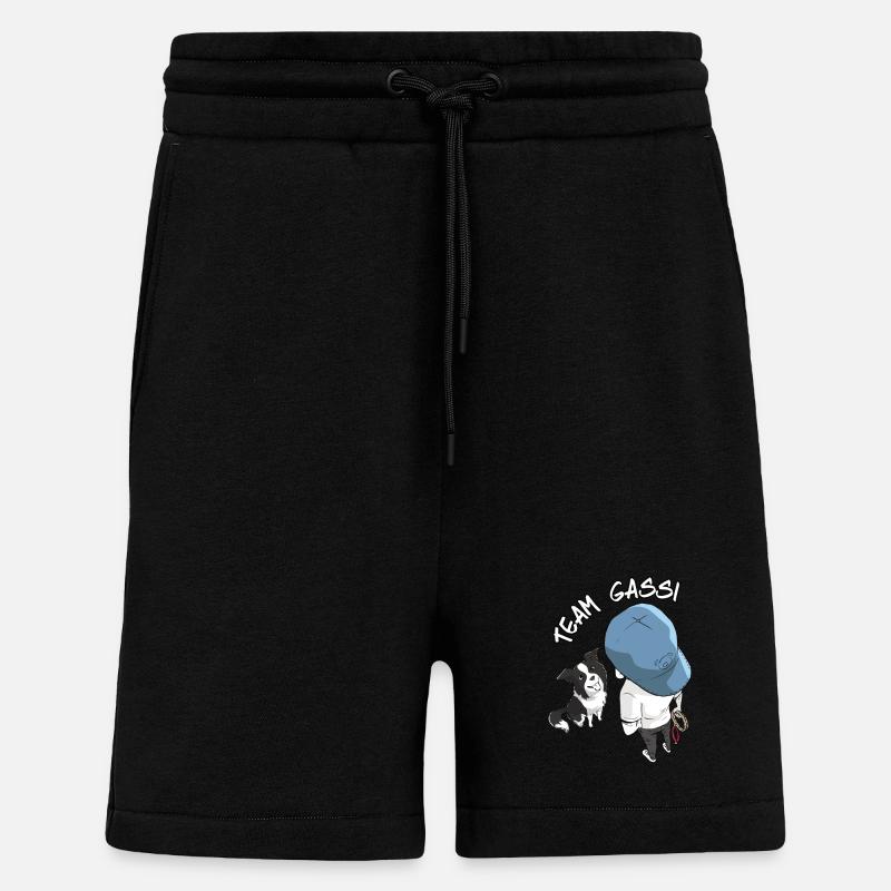 Team Gassi Cartoon Design - Shorts - made by SPREAD - SOLID BLACK