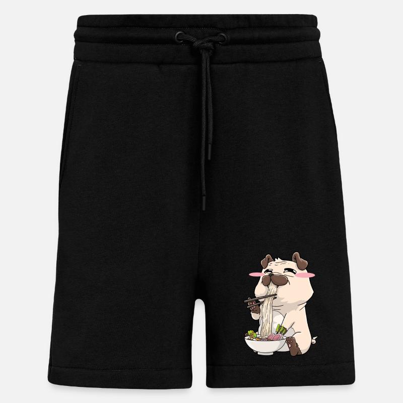 Mops isst Ramen - Shorts - made by SPREAD - SOLID BLACK