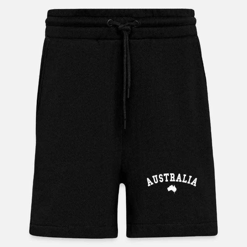 Australia Arc Contour Map - Shorts - made by SPREAD - SOLID BLACK