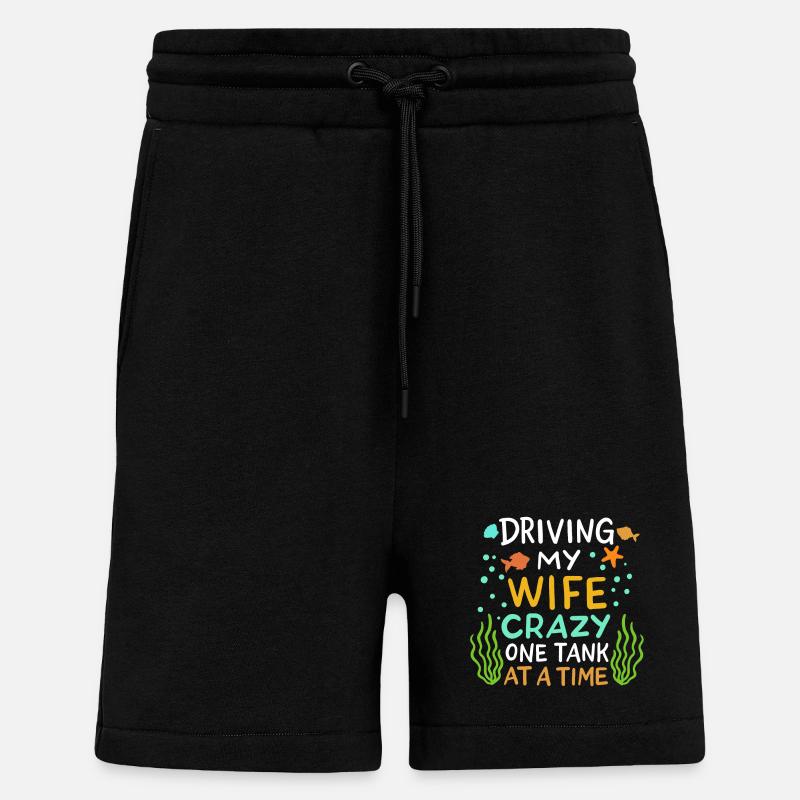 Élevage de poissons d'aquarium - Short bio décontracté fabriqué en UE - SOLID BLACK