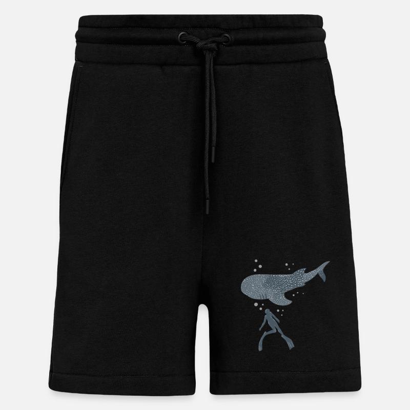 Walhai Freitaucher - Shorts - made by SPREAD - SOLID BLACK