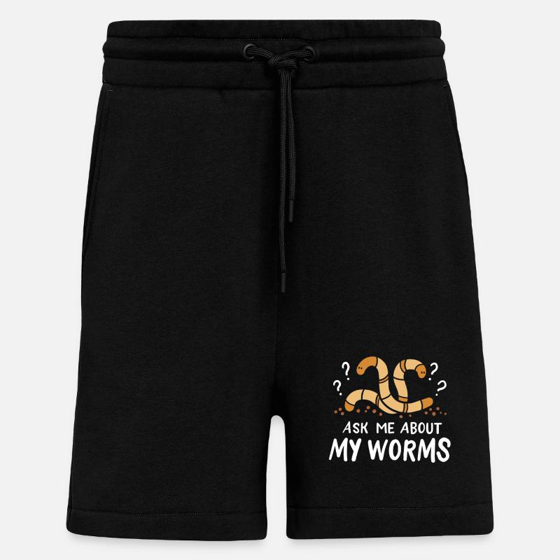Worms Constructeurs de vers - Short bio décontracté fabriqué en UE - SOLID BLACK