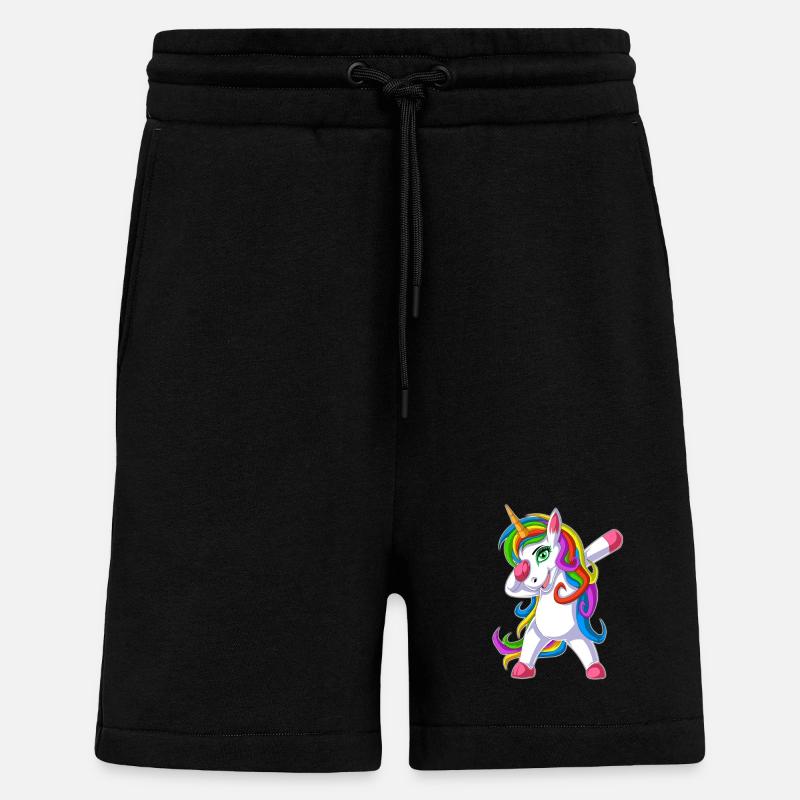 dabbing Einhorn - Shorts - made by SPREAD - SOLID BLACK