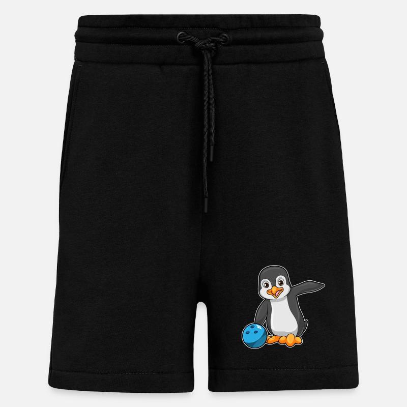 Penguin Bowling Boule de bowling - Short bio décontracté fabriqué en UE - SOLID BLACK