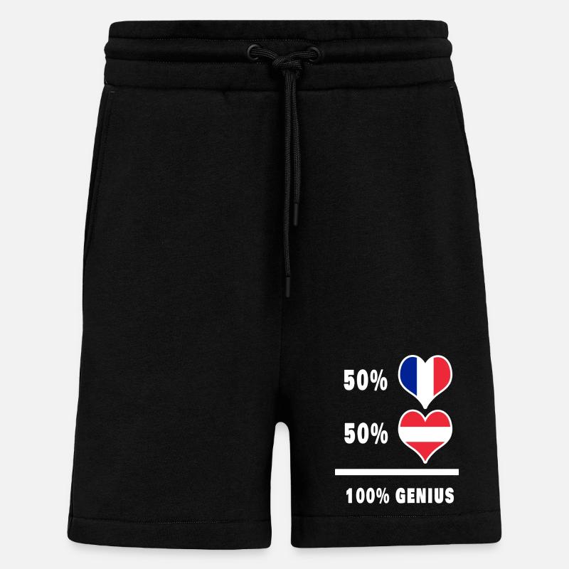 France and Austria Ingenious / Gift - Shorts - made by SPREAD - SOLID BLACK
