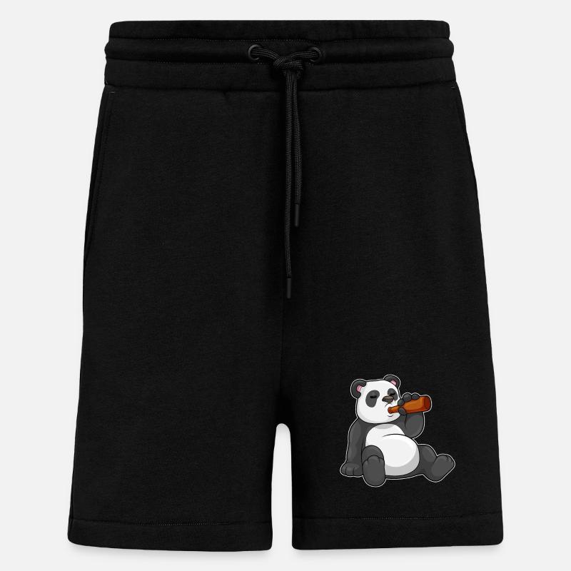 Panda Flasche Bier - Shorts - made by SPREAD - SOLID BLACK