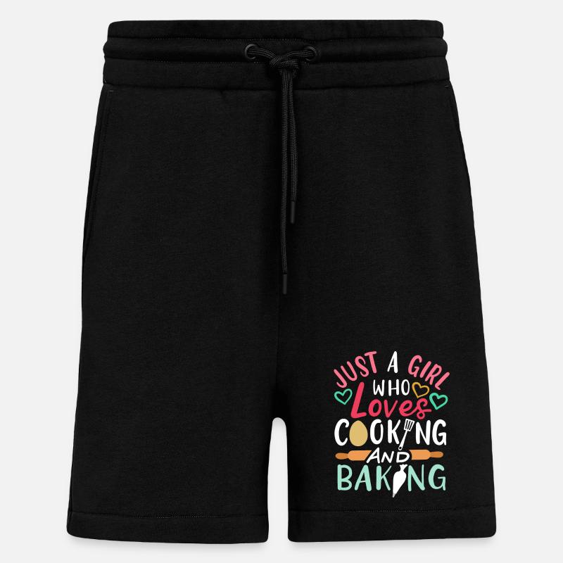 Cuisson de la cuisson - Short bio décontracté fabriqué en UE - SOLID BLACK