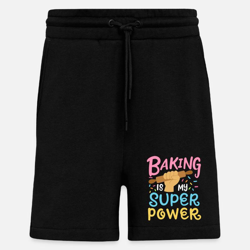 Baking Baker Rolling Pin - Shorts - made by SPREAD - SOLID BLACK