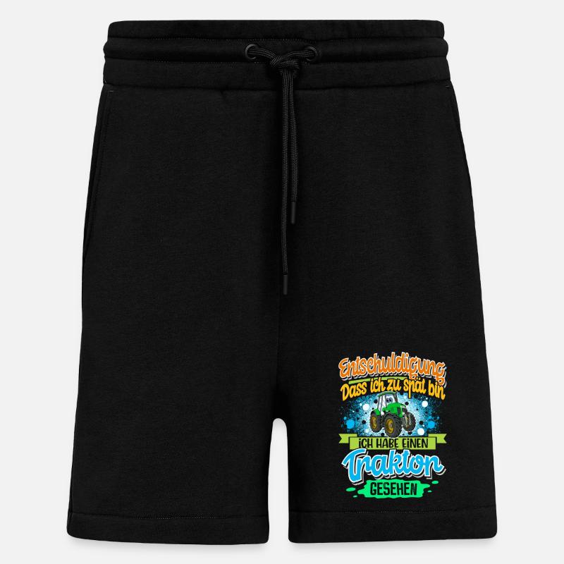 Traktor Lustiger Spruch Kinder - Shorts - made by SPREAD - SOLID BLACK
