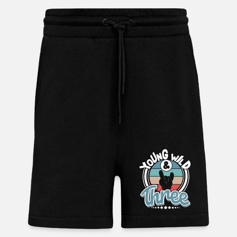 Young Wild And Three - Shorts - made by SPREAD - SOLID BLACK