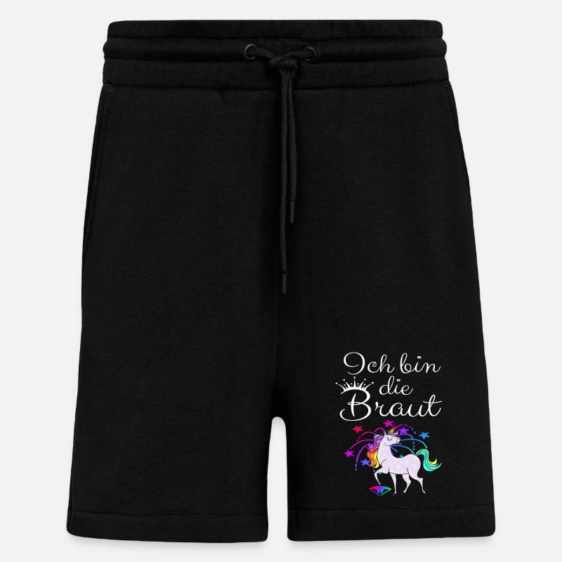 Einhorn "Ich bin die Braut" - Shorts - made by SPREAD - SOLID BLACK