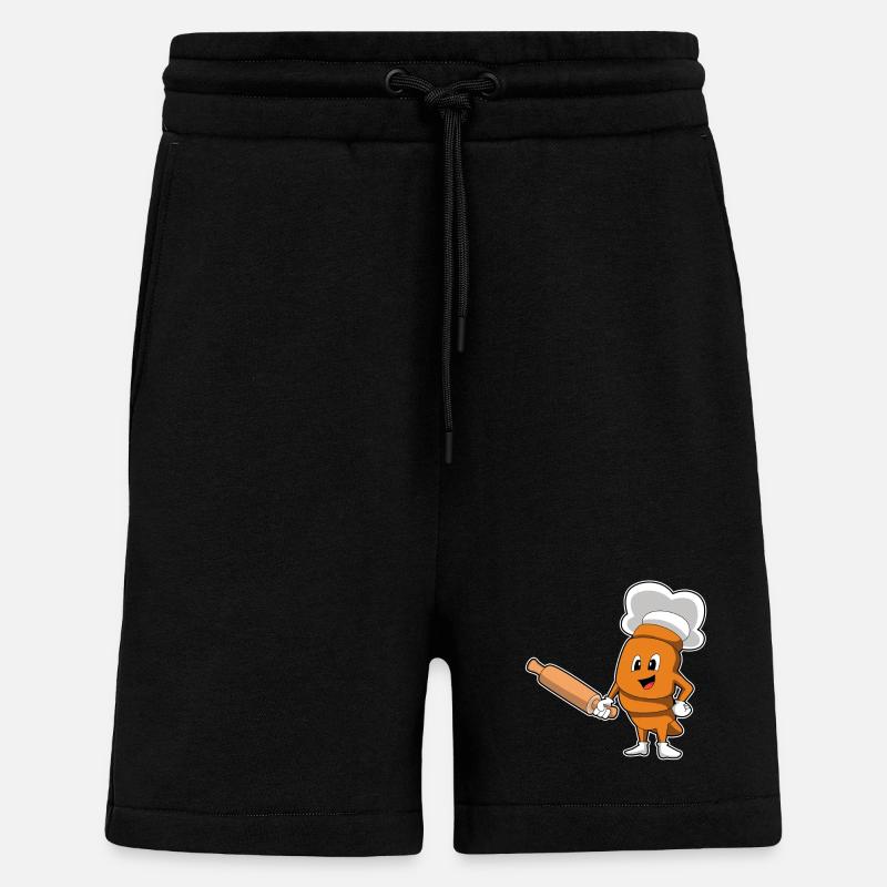 Brot Bäcker Nudelholz Backen - Shorts - made by SPREAD - SOLID BLACK
