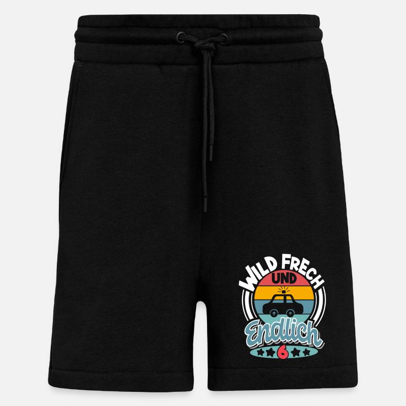 6 Jahre Kinder Polizeiauto - Shorts - made by SPREAD - SOLID BLACK