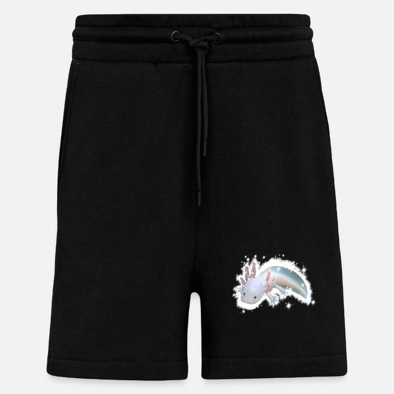 axolotl blanc - Short bio décontracté fabriqué en UE - SOLID BLACK