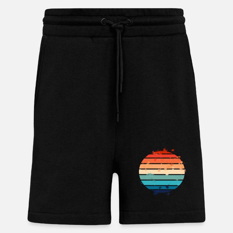 Splatter Retro Sunset - Shorts - made by SPREAD - SOLID BLACK