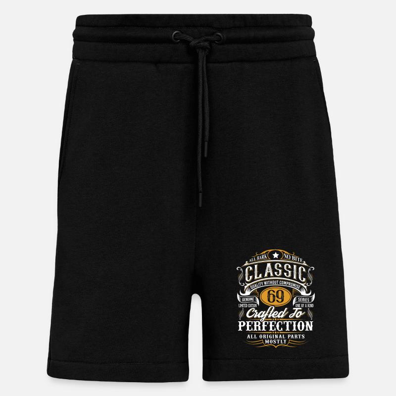 69e anniversaire - Short bio décontracté fabriqué en UE - SOLID BLACK