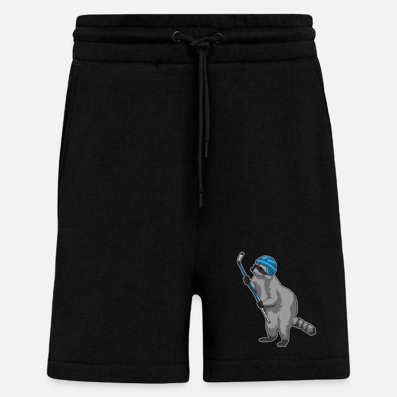 Waschbär Eishockey Eishockeyschläger - Shorts - made by SPREAD - SOLID BLACK