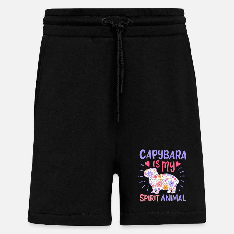Capybara Krafttier - Shorts - made by SPREAD - SOLID BLACK