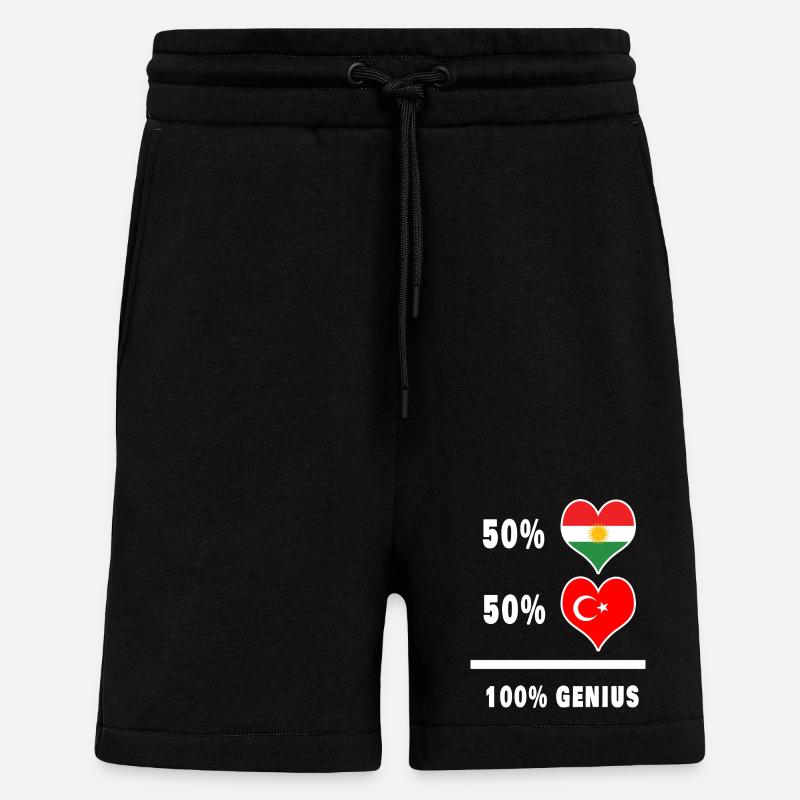 Kurdistan and Turkey Genius / present - Shorts - made by SPREAD - SOLID BLACK