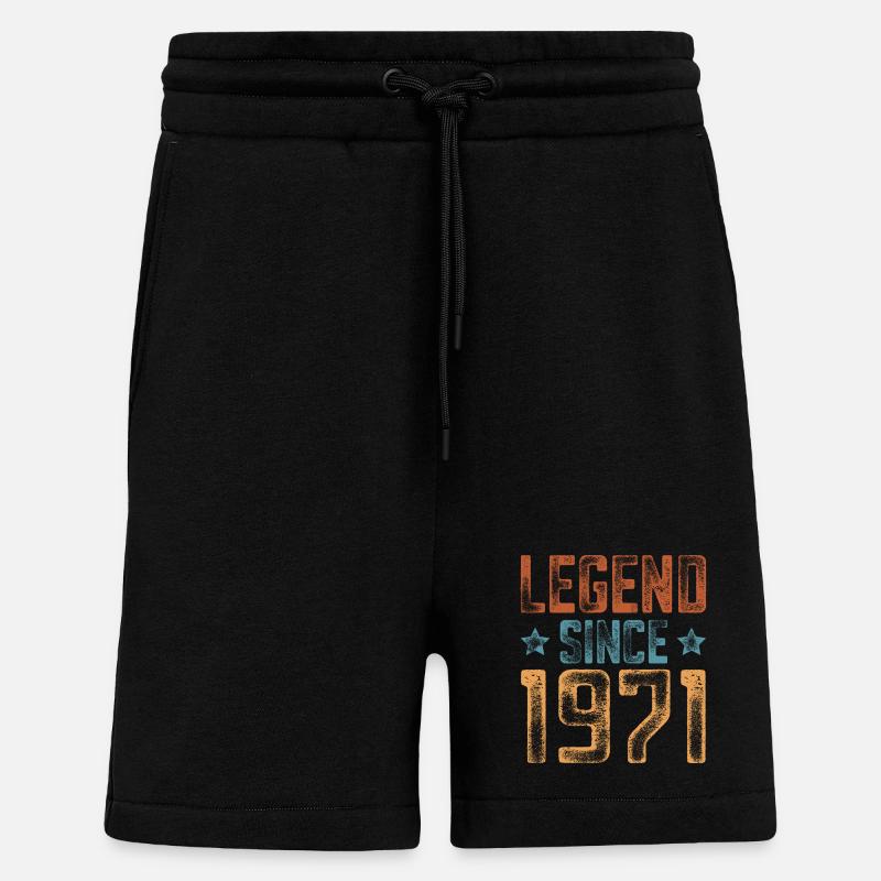 1971 Naissance Année de naissance Anniversaire - Short bio décontracté fabriqué en UE - SOLID BLACK