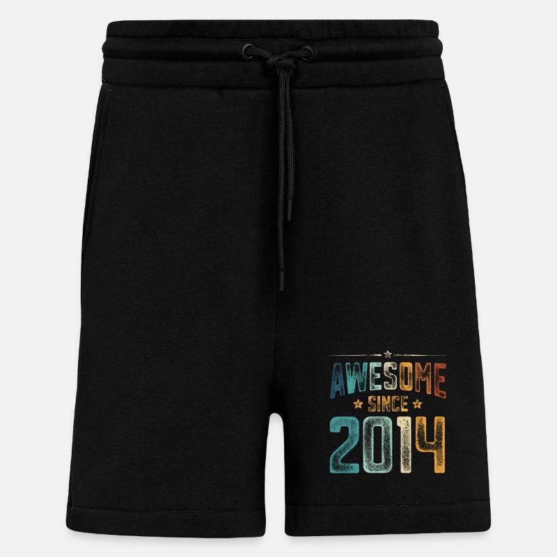 2014 Naissance Année de naissance - Short bio décontracté fabriqué en UE - SOLID BLACK