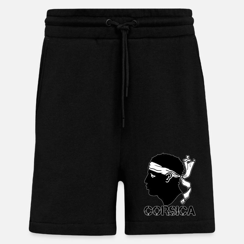 Corsica Drapeau Tête de Maure - Short bio décontracté fabriqué en UE - SOLID BLACK
