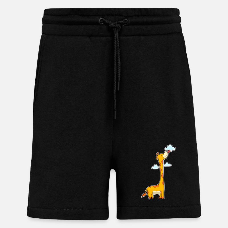 Giraffe Clouds - Shorts - made by SPREAD - SOLID BLACK