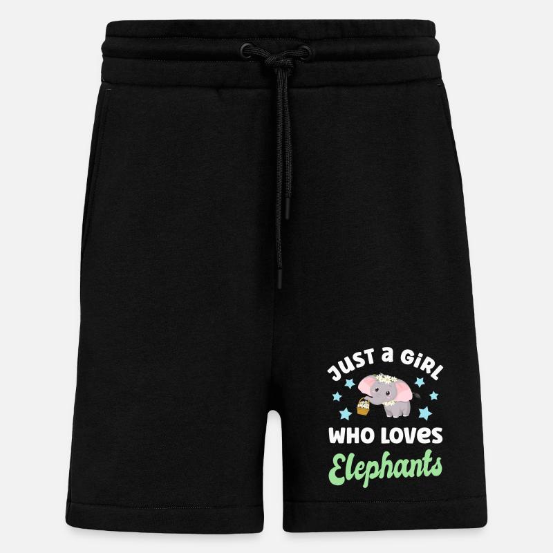 Éléphants éléphants - Short bio décontracté fabriqué en UE - SOLID BLACK