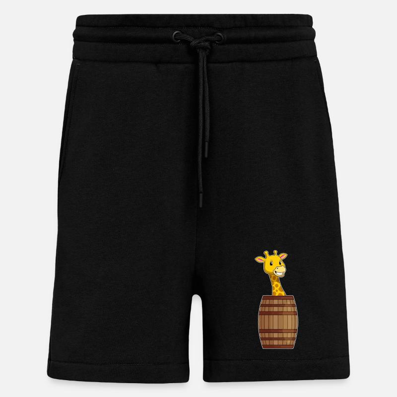 Giraffe mit Fass - Shorts - made by SPREAD - SOLID BLACK