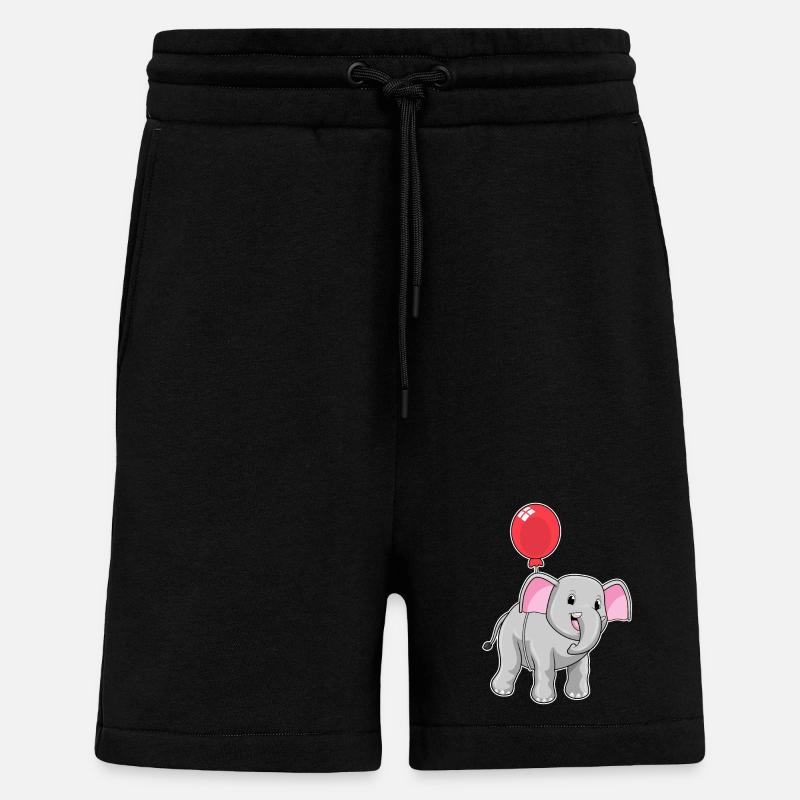 Éléphant avec ballon - Short bio décontracté fabriqué en UE - SOLID BLACK