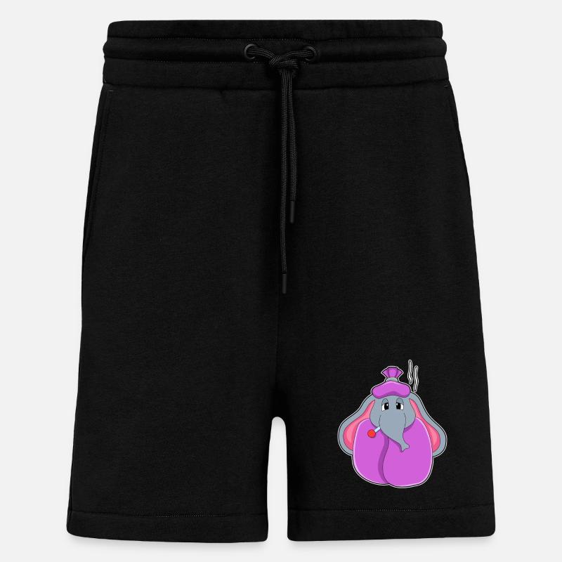 Elefant mit Fieberthermometer - Shorts - made by SPREAD - SOLID BLACK
