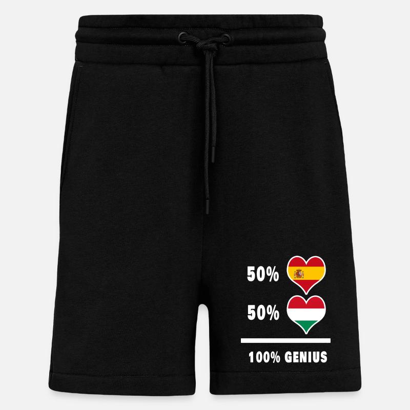 Hungary and Spain genius gift - Shorts - made by SPREAD - SOLID BLACK