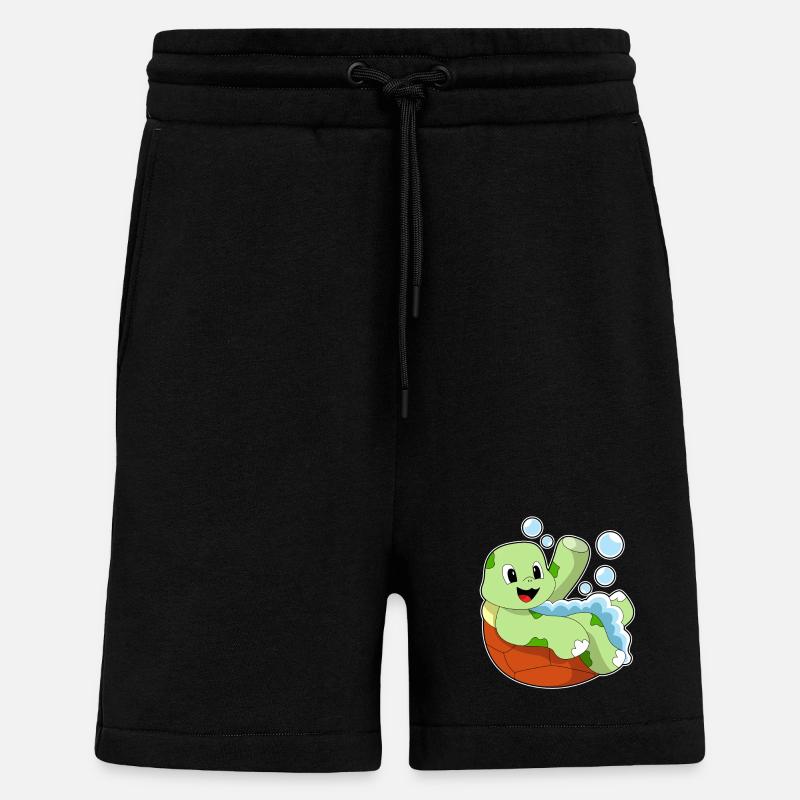 Schildkröte beim Baden mit Schaum - Shorts - made by SPREAD - SOLID BLACK