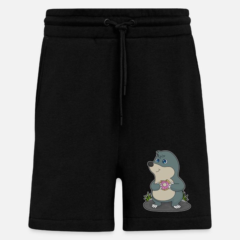 Taupe avec beignet - Short bio décontracté fabriqué en UE - SOLID BLACK