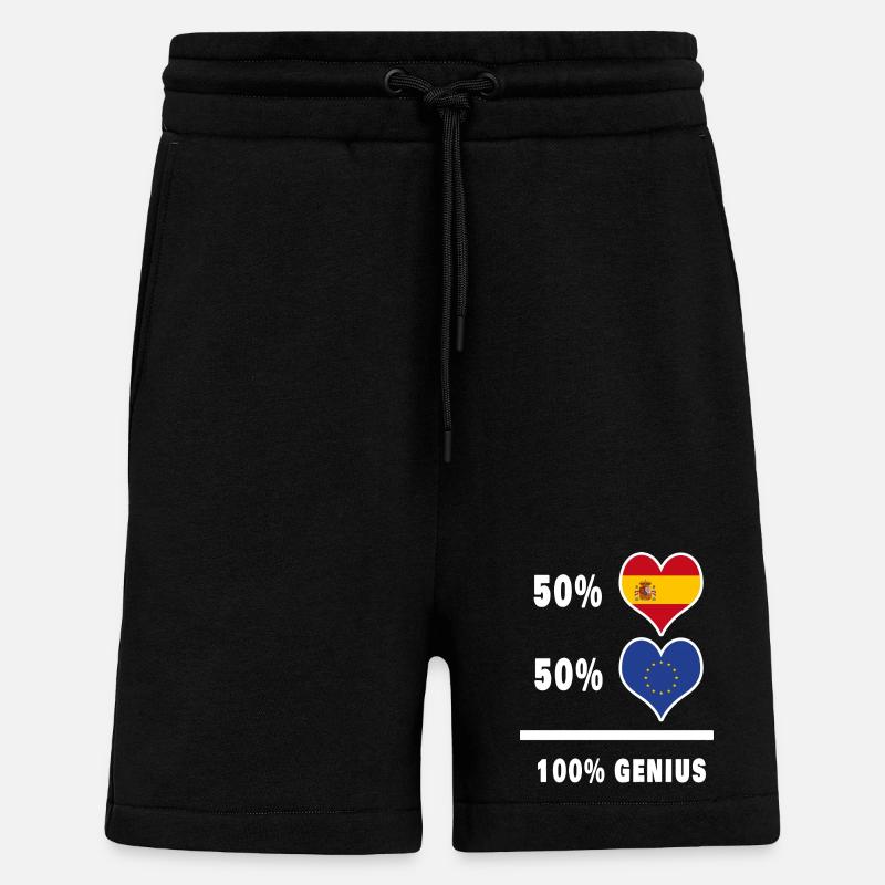Europe and Spain genius / gift - Shorts - made by SPREAD - SOLID BLACK