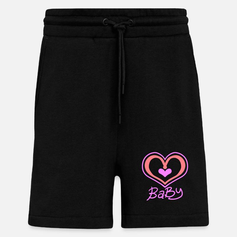 Cœur de bébé - Short bio décontracté fabriqué en UE - SOLID BLACK