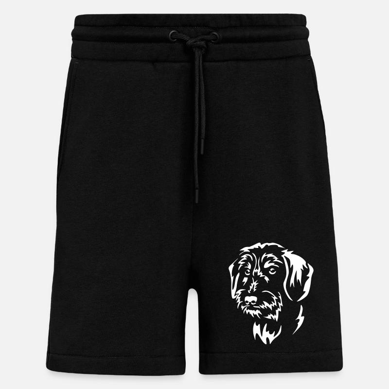 Tête de teckel « Black Edition » - Short bio décontracté fabriqué en UE - SOLID BLACK