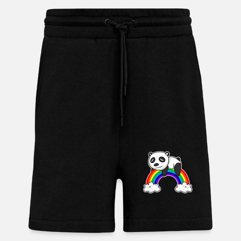 Rainbow Panda - Shorts - made by SPREAD - SOLID BLACK