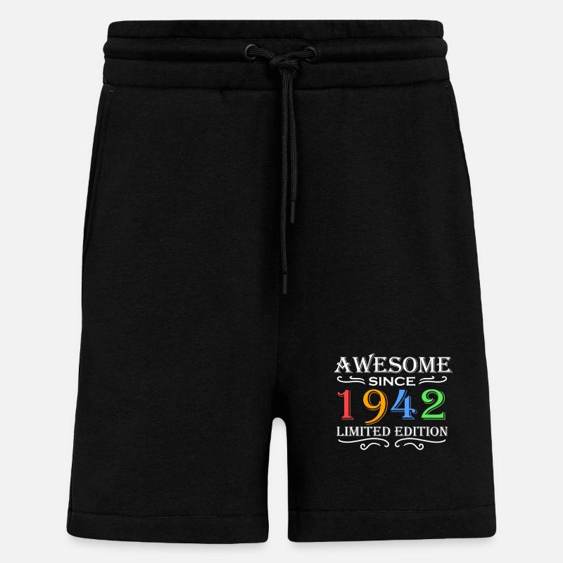 1942 - Short bio décontracté fabriqué en UE - SOLID BLACK