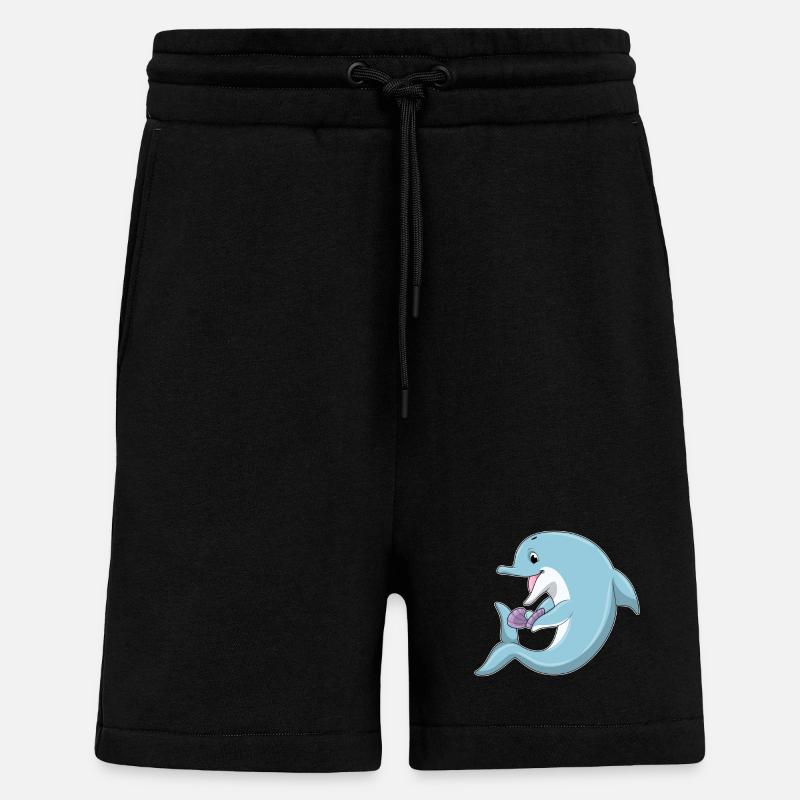 Dolphin Pearl - Shorts - made by SPREAD - SOLID BLACK