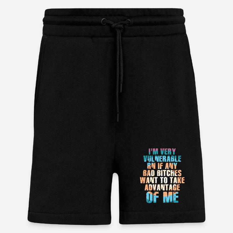 I'm Very Vulnerable RN - Shorts - made by SPREAD - SOLID BLACK