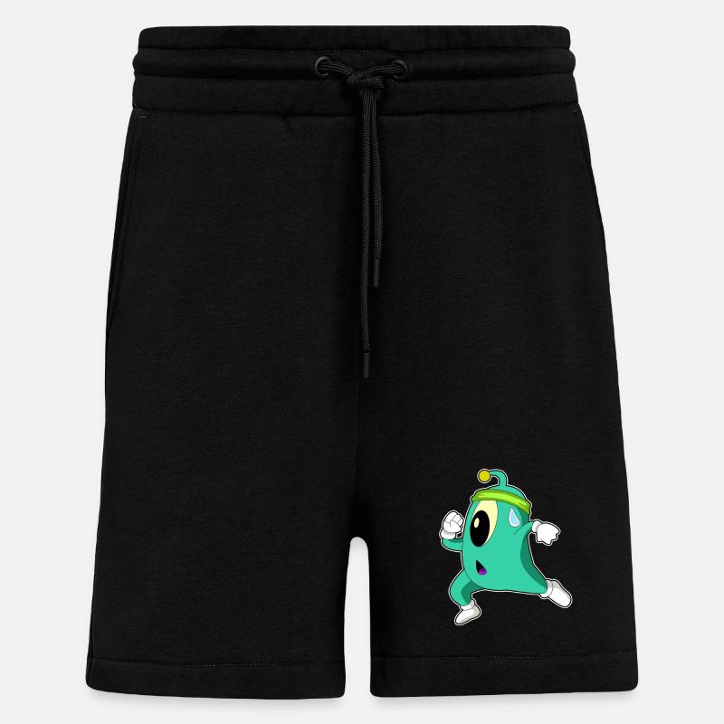 Alien en joggeur - Short bio décontracté fabriqué en UE - SOLID BLACK