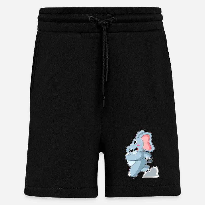 Elefant als Jogger - Shorts - made by SPREAD - SOLID BLACK