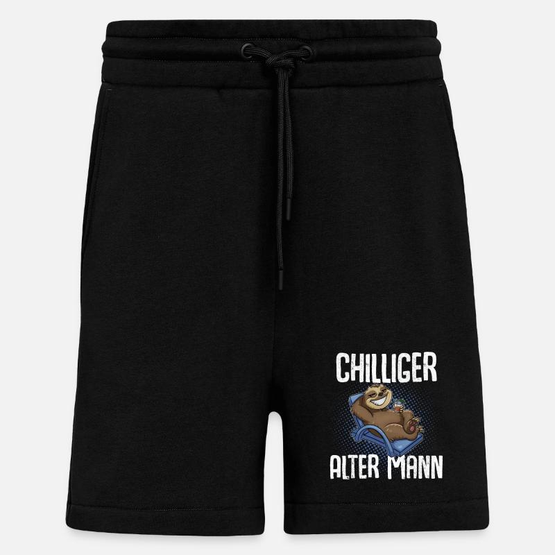 Chilliger Alter Mann Opa - Shorts - made by SPREAD - SOLID BLACK