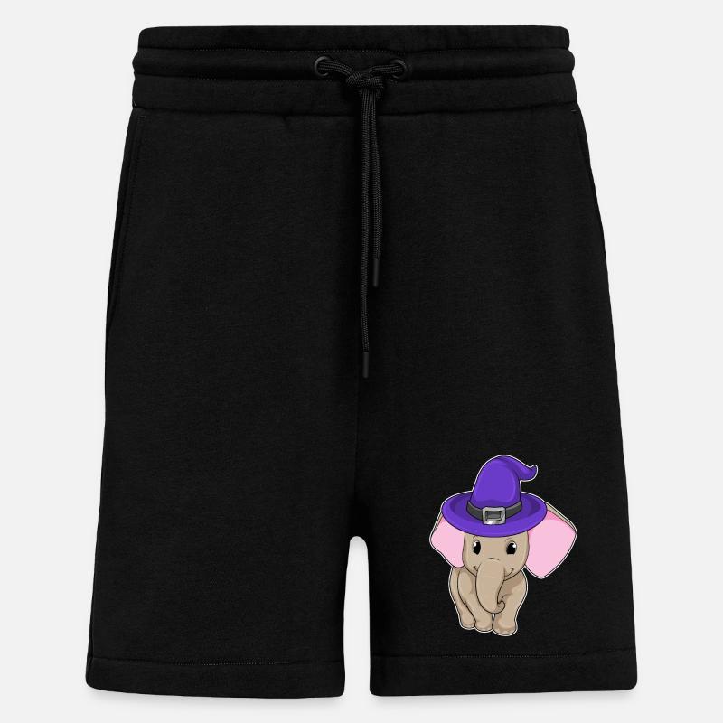 Elefant als Zauberer - Shorts - made by SPREAD - SOLID BLACK