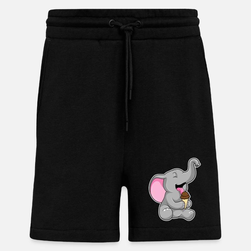 Glace gaufre éléphant - Short bio décontracté fabriqué en UE - SOLID BLACK